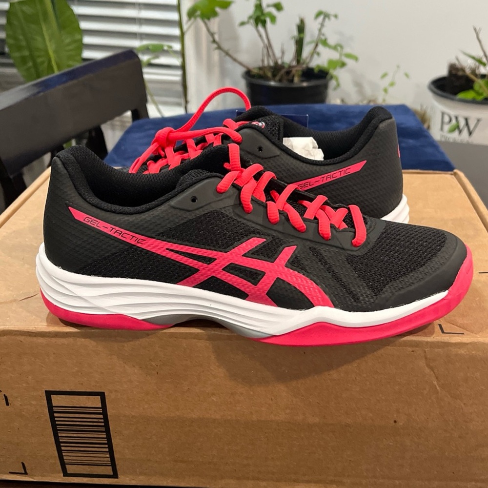 Asics Black and Pink Women's Athletic Running Shoes